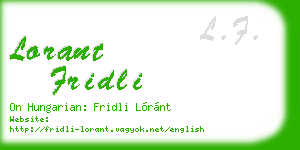 lorant fridli business card