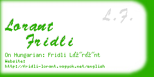 lorant fridli business card